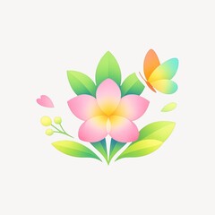Colorful floral butterfly illustration