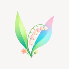 Naklejka premium Delicate pastel floral illustration