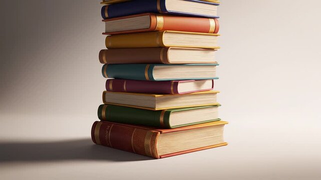 Stack of books growing taller slowly