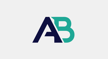 Modern AB Logo Design, Letter Combination, Business Identity, Clean Vector © apip