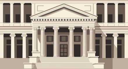 Obraz premium Classic government building with columns and portico