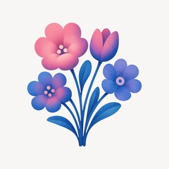 Naklejka premium Vibrant floral bouquet illustration