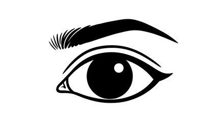 Obraz premium Eye and eyebrow illustration - A detailed black and white drawing.