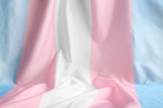 Closeup view of transgender flag