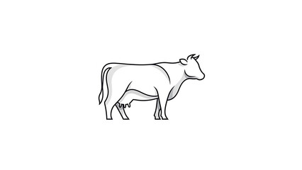Fototapeta premium Line art cow illustration