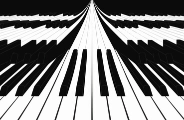 Naklejka premium A simple illustration of a piano keyboard.
