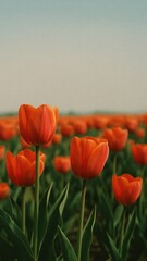 Naklejka premium Vibrant tulips in bloom mobile wallpaper