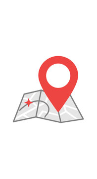 Red Location Pin on Map Icon.