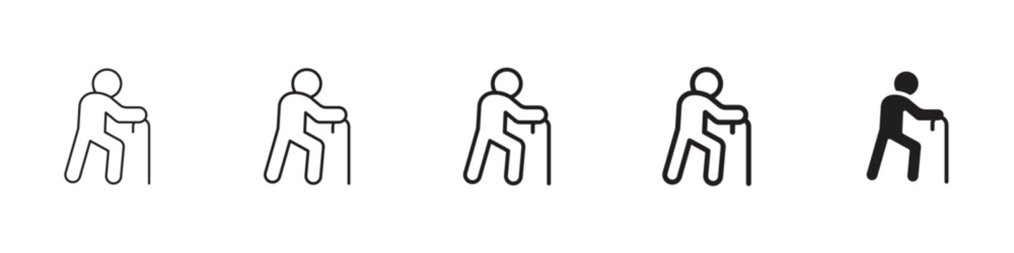 Person walking with cane icon