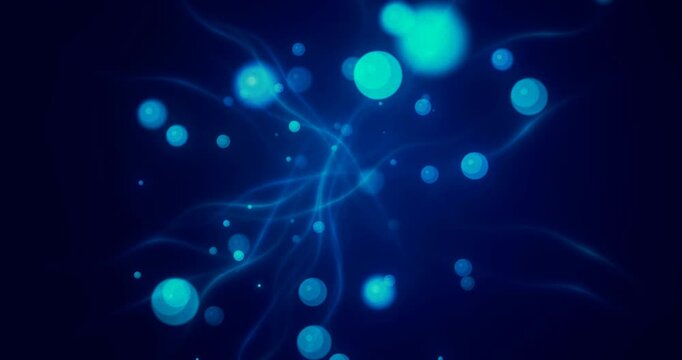 Silent Photon Tide Series - uturistic Neural Network Blue Bokeh Background 4K