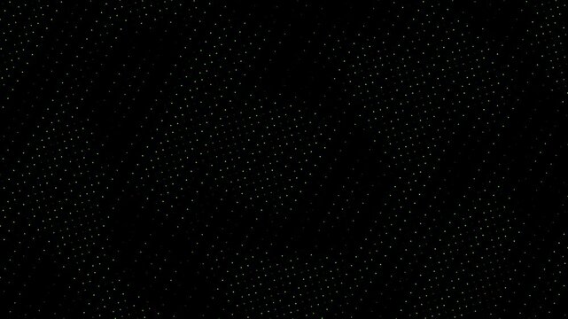 Abstract Digital Pattern of Green Glowing Dots on Black Background