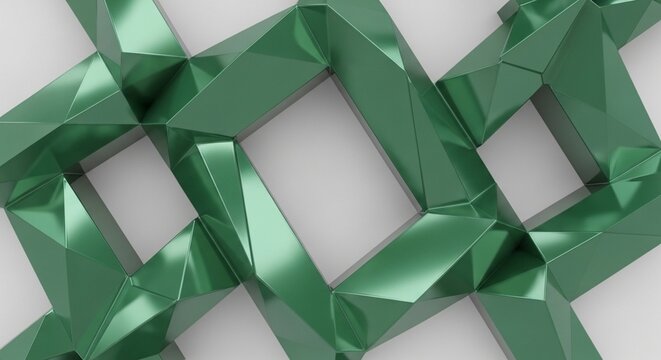 Emerald Metallic Polygon Geometric Modern Background