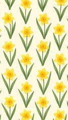Obraz premium Vibrant daffodil floral pattern mobile wallpaper