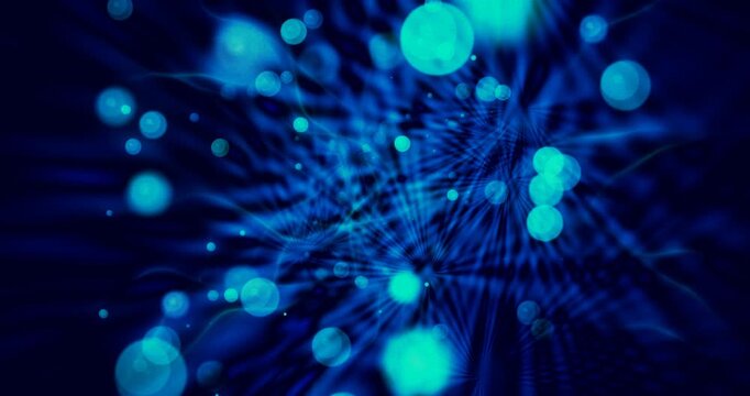 Silent Photon Tide Series - Futuristic Neural Network Blue Bokeh Background 4K