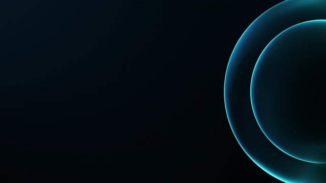 Abstract futuristic blue glowing spheres forming minimal technology background with soft digital light gradients