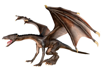 Fototapeta premium 3D Rendering Fairy Tale Dragon on White