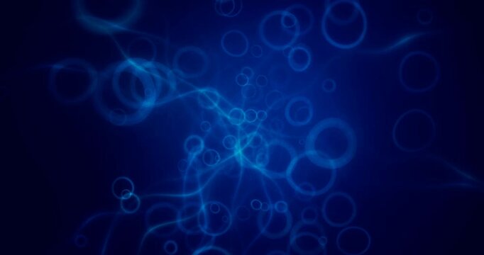 Silent Photon Tide Series - Relaxing Deep Blue Bokeh Light Leaks - 4K Background