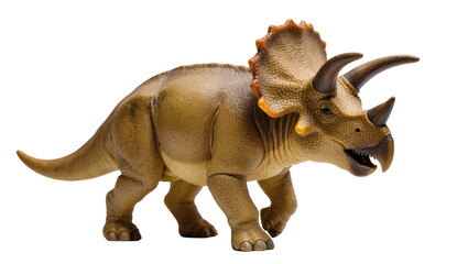 Isolated Triceratops dinosaur model, prehistoric horned creature, extinct animal, realistic toy © Alaric