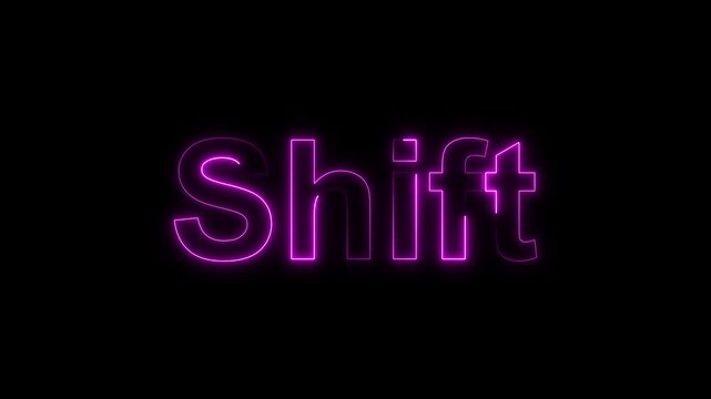 Pink Neon Glowing Text Shift on animated Black Background lettering
