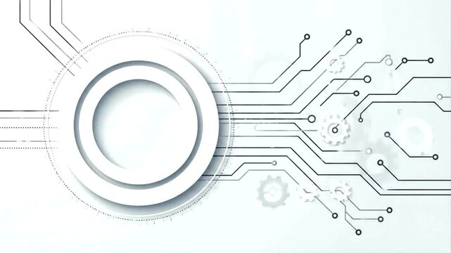 Gray circuit board with circle design.