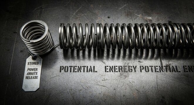 Metallic Spring and Coil on Textured Surface