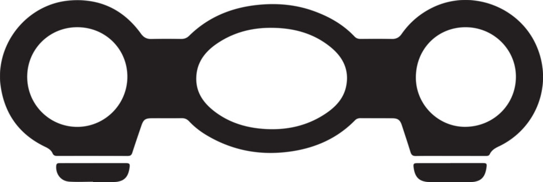 Double side loop pot handle in silhouette.