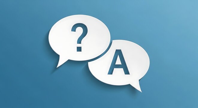 Question mark and answer A symbols in chat bubbles for clear communication
