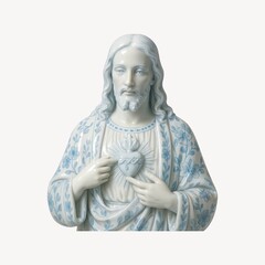 Obraz premium Sacred heart porcelain statue illustration.