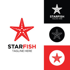 Obraz premium Stylized Starfish Logo Design, Marine Life Vector Illustration for Brand Identity