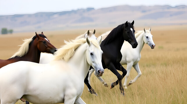 The Black Stallion Among White Mares