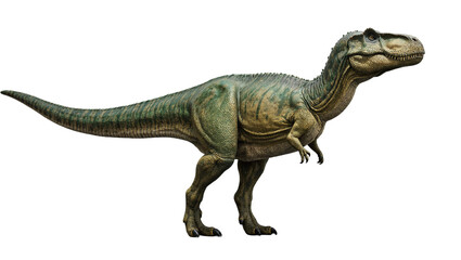 Obraz premium Isolated detailed Tyrannosaurus Rex dinosaur, powerful prehistoric predator with textured scales