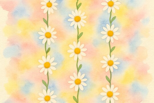 Daisy watercolor pattern background