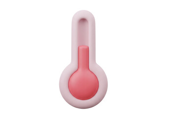 Minimalist Pink Thermometer Object Symbolizing Temperature Measurement and Health