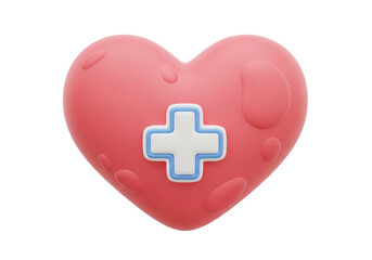 Obraz premium Healthy Heart Symbol with Medical Cross for Care and Wellness
