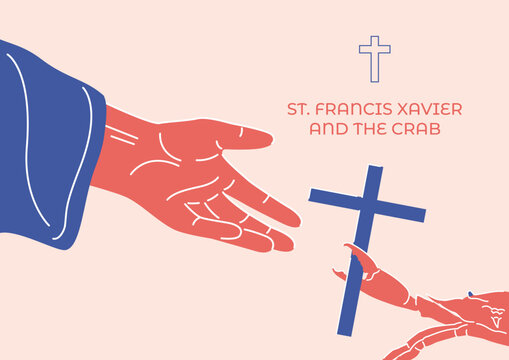 St. Francis Xavier and the Crab Miracle Illustration