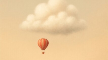 Obraz premium Dreamy hot air balloon journey wallpaper