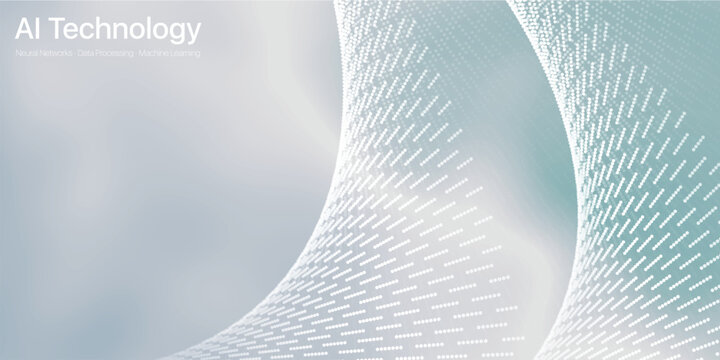 ai white dot glowing particle technology wave concept
