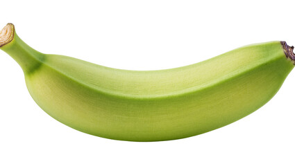 Isolated single fresh unripe green banana tropical fruit for healthy eating and cooking © Eustace