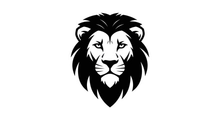 Obraz premium Lion head silhouette on white background