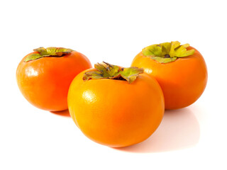 Group of fresh ripe persimmons