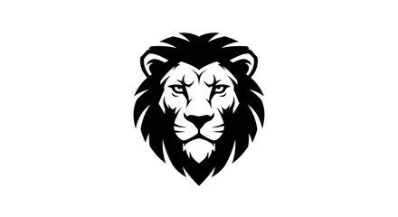 Obraz premium Lion head silhouette on white background