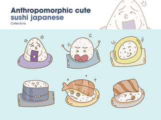 Collection Anthropomorphic cute sushi japanese sushi © Lazycats