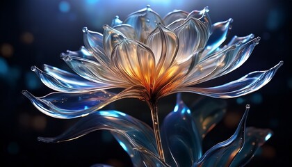 Naklejka premium Elegant Glass Flower Illustration High Resolution Picture
