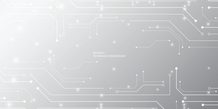 Abstract white background featuring circuit patterns and blue tech elements. Clean digital design with futuristic lines for modern technology and AI-themed projects.