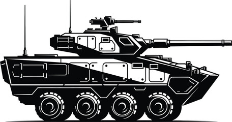 Infantry fighting vehicle with turret and cannon © mhk365