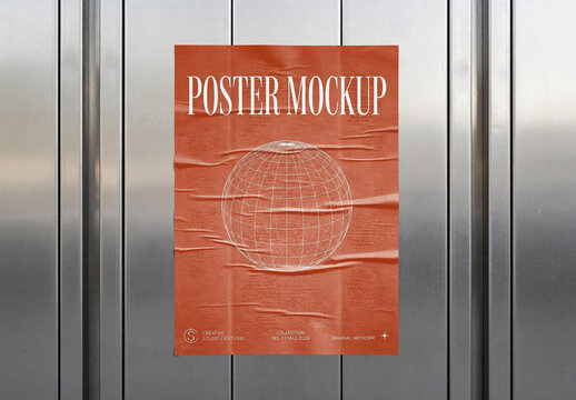 Metal Wall Poster Mockup