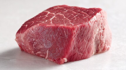Fototapeta premium Raw Beef Steak Slice - Marbled and Juicy