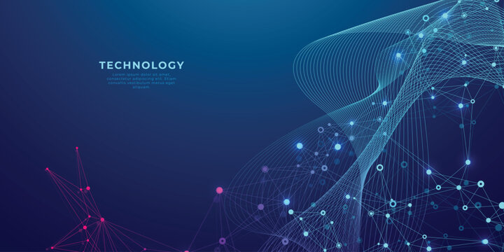 abstract structure background with Molecular. Scientific vector illustration with molecule DNA. Medical, science and technology concept