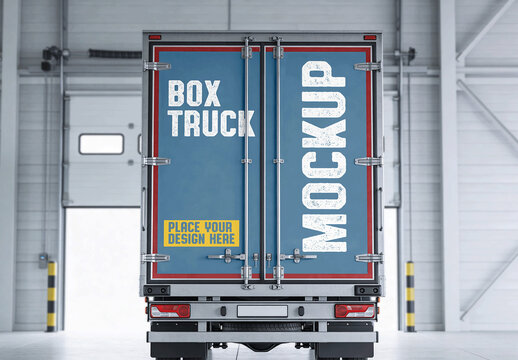 A Box Truck Rear Door Wrap Mockup