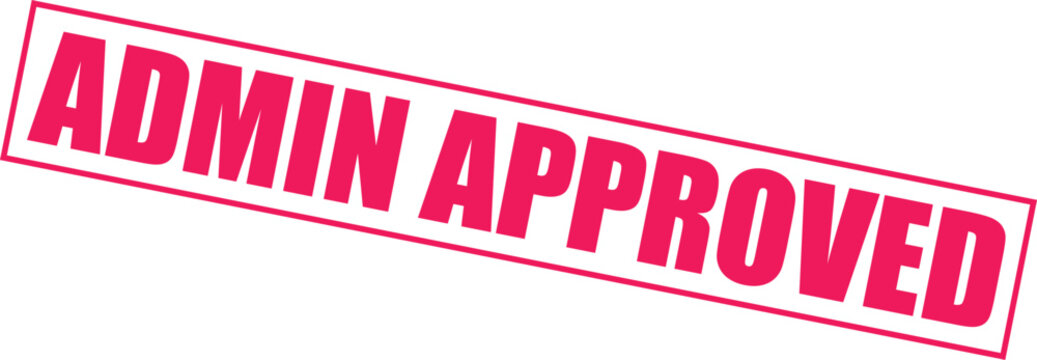 Admin Approved Pink Rubber Stamp Vector Graphic